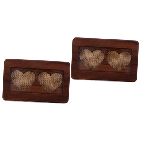 DEARMAMY 2er-box Schmuck Ring Box Liebesring Muschel Dekorativ Anhänger Fall Abdeckung Ringträgerkissen Ohrhänger Ring Für Frauen Deckel Damen Schmuckschatulle Natürliches Holz Brown von DEARMAMY