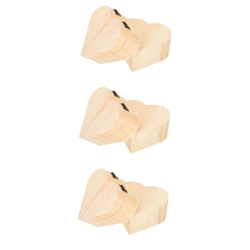 DEARMAMY 3 Sätze Schmuckschatulle Aus Holz Schmuckkästchen Buisiness Schmuckschachtel Jewel Case Schmuck-organizer Geld Ring Träger Herz Schmuckschatulle Schmuckbehälter Hölzern 2 Stück * 3 von DEARMAMY