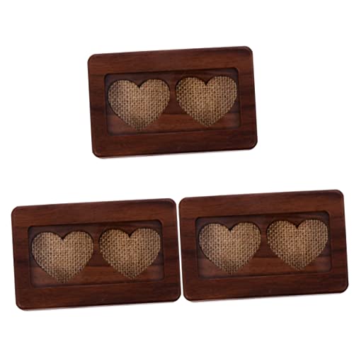 DEARMAMY 3Er-Box schmuck box Muschel Planke Ohrhänger Boxen mit Deckel für valentinstag valentinsgeschenk Ringetui für den Antrag Anhänger Fall natürliches Holz Brown von DEARMAMY