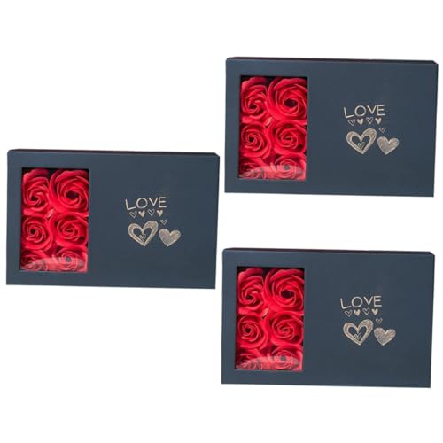 DEARMAMY 3Er-Set-Box verpackung schmuckschatulle Schmuckhalter Schmuckverpackungsboxen Karte aufbewahrung für schmuck schmuck-aufbewahrung Schmuck Geschenktüte Schmuckbehälter Blumen Black von DEARMAMY