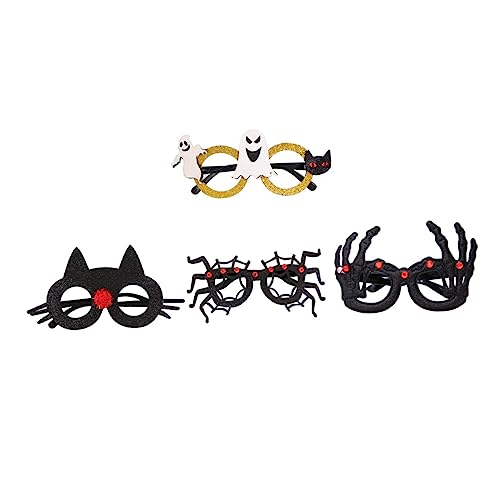 DEARMAMY 4 Stück Halloween-brille Kreative Brillen Zubehör Halloween-cosplay-brille Halloween-requisiten Scherzbrille Festival-sonnenbrillen Für Damen Lustige Brille Für Halloween Plastik von DEARMAMY