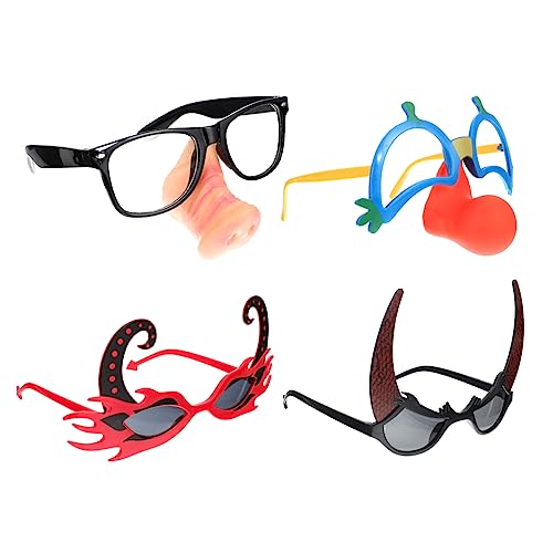 DEARMAMY 4 Stück Partybrille faschingsbrille karnevalsbrille lustige schnapsgläser Unique shape glasses gefälschte Kinderbrille Dekorationen Streamer Performance-Brille lustige Brille ac von DEARMAMY