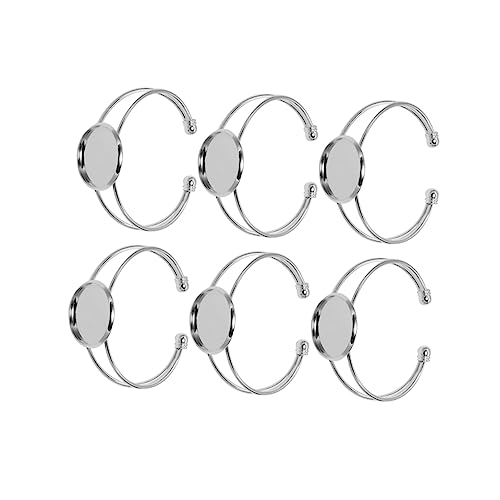 DEARMAMY 6st Ovaler Anhänger Verstellbarer Flacher Ringfuß Set Zur Herstellung Von Armbändern Perlen Für Armbänder Verstellbarer Ringrohling Halskettenketten Schmuck Tour Silber Silver von DEARMAMY