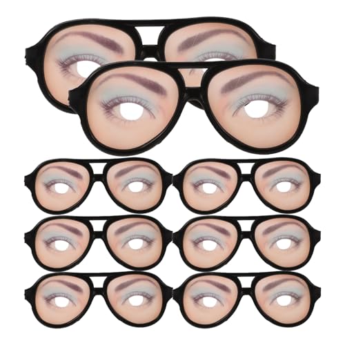 DEARMAMY 8 Stück Halloween-Brille Witz Lustige Brille Männlich Weiblich Brille Lustige Augenverkleidung Brille Lustiges Halloween-Kostüm Für Halloween-Party-Requisiten von DEARMAMY