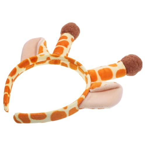 DEARMAMY Giraffenohren Stirnband Giraffenkostüm Plüsch Hirschhorn Stirnband Giraffe Tierkostüm Zubehör Kopfbedeckung von DEARMAMY