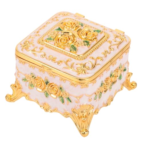 DEARMAMY Kasten Vintage Schmuckschatulle große Schmuckaufbewahrung Schmuckdisplay Halter schmuckkästchen storage boxes Aufbewahrungsbehälter für Schmuck Schmuckbehälter Zinklegierung Rosa von DEARMAMY