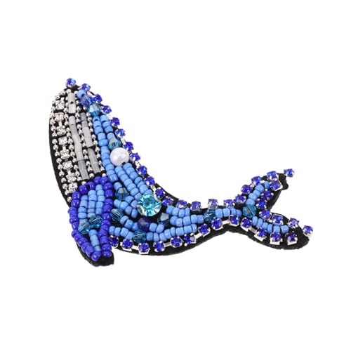 DEARMAMY Whale -stoffaufkleber Kleideraufnäher Süße Applikationen Kleidungsflicken Selber Machen Dekorative Applikationen Patches Nähen Strass-applikation Kostüm-patch-zubehör Blue Perlen von DEARMAMY