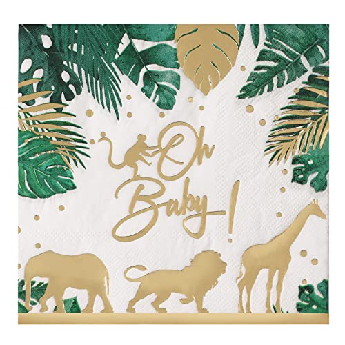 Safari Babyparty Party Supplies Oh Baby Servietten von DEAYISTY