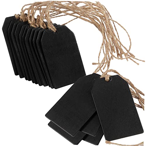 20St Holzspäne Reservierte Tischschilder Party Mini-Tafelschild Karton Papierschalen Platte Bretter Teller Mini-Holzchips- Holzscheiben DIY handwerk Hölzern Black DECHOUS von DECHOUS