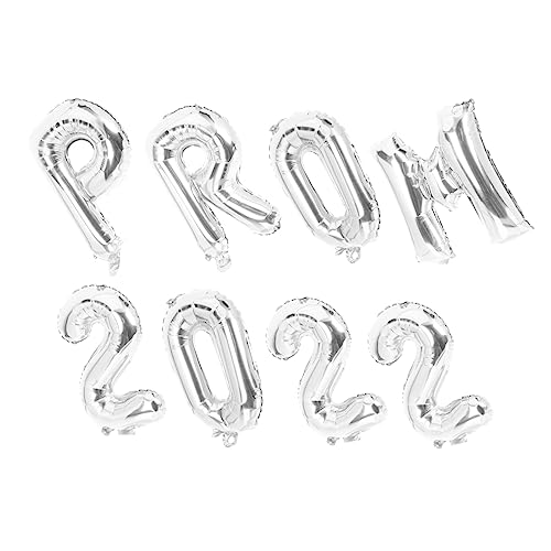 8 Stk Abschlussballon-set Buchstabe Zahlenballon Nummernballons Aus Folie Grad Ballons Banner Fröhliche Abschlussballons Ballballons Abschlussfeier Silver Aluminiumfolie DECHOUS von DECHOUS