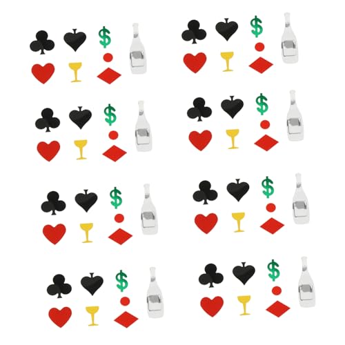 DECHOUS Las Vegas Party Deko 15g Bunte Poker Themen Konfetti Herz Karo Pik Kreuz Perfekt Für Pokerabende Und Feiern Zufällige Designs von DECHOUS