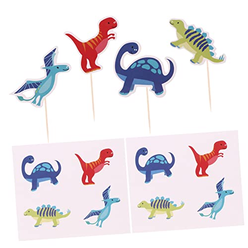 DECHOUS 1 Satz Dinosaurier Kuchenflaggen Schwanenhals Fuzzy Pour Rentier Notizbuch Kits Fülldiffusor Hut Strass Stoffaufnäher Kuchendekoration Chenille Dekoration 36 Stück von DECHOUS