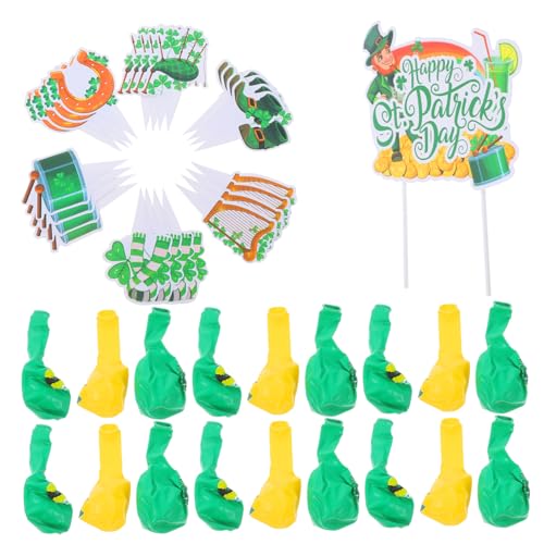 DECHOUS 1 Satz Kleeblatt-partydekorationen Flockdekoration Ballonparty Blasendekoration Festival Liefert Ballons Girlande Luftballons Mini-st. Patricks Day-hüte Ballongirlande Gummi Green von DECHOUS