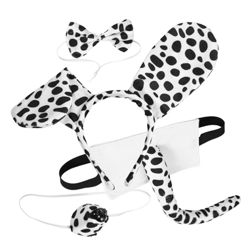 DECHOUS 1 Satz tierisches Stirnband Bogen Hund Nase animal costume animal party dog costume Tierische Ohren Tierohren und Fliege Set Stirnbänder für Damen Cosplay-Stirnbänder Stoff von DECHOUS