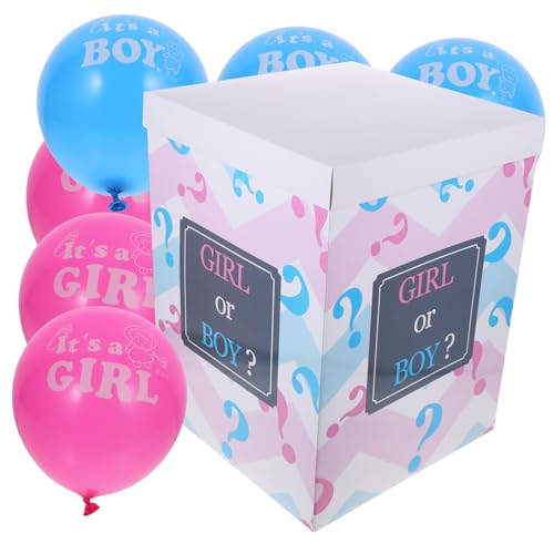 DECHOUS 1 Set Gender Reveal Ballonbox Für Babyparty Partydekoration Und Inkl Luftballons Und Banner Für Die Geschlechtsenthüllung Von Jungen Und Mädchen Ideal Für von DECHOUS