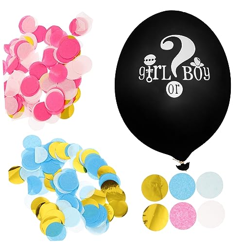 DECHOUS 1 Set Geschlecht Enthüllungsballons Junge Oder ädchen Latexballons Dekorationen Für Enthüllungspartys Mit Konfetti Runde Ballons Mit Und Blauen Konfetti von DECHOUS