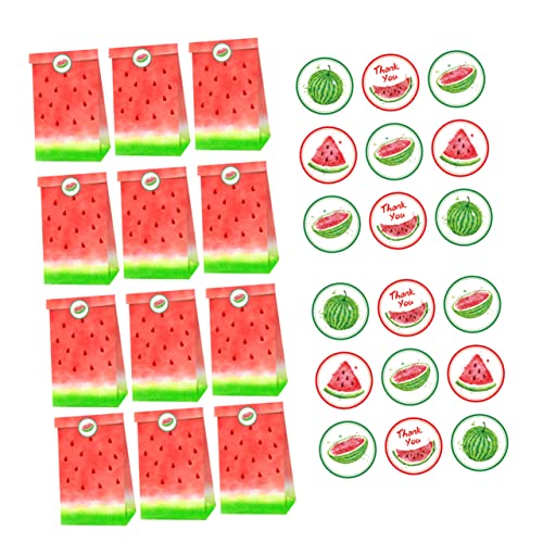 DECHOUS 1 Set Wassermelonen Papiertüten Drehteller Tüten Füllstoffe Partytüte Sommer Verwöhnkuchen Süßigkeitentüte Wassermelonen Tasche Tragetasche Beute Europäisches von DECHOUS