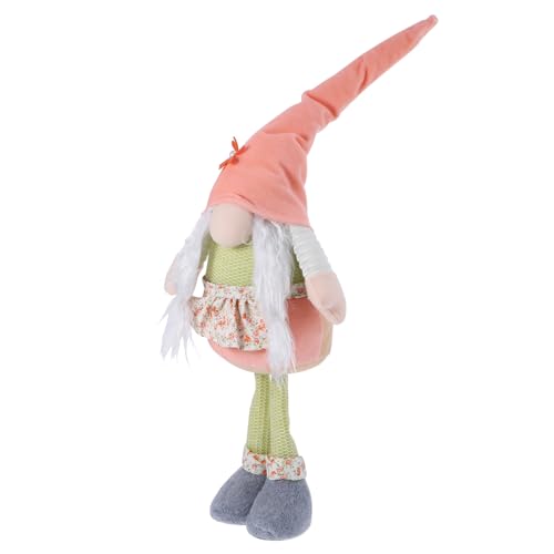 DECHOUS 1 Stück Osterpuppe Gartenschmuck Plüschtiere Halloween -Ornamente Easter Toys Ostern GNOME Puppe tischdekoration Osterzwerg-Puppenverzierung Flanell Orange von DECHOUS