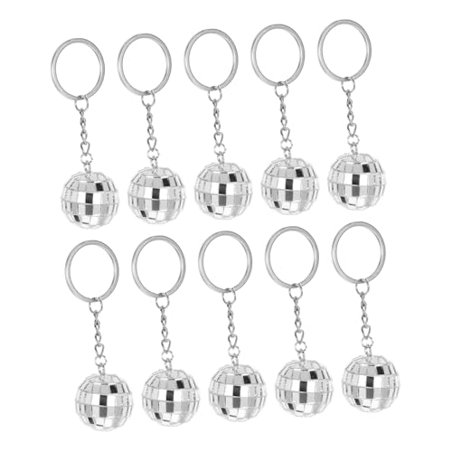 DECHOUS Disco Ball Schlüsselanhänger Glänzende Spiegelkugel Anhänger Für Taschen Dekorative Weihnachtsbaum Schmuckstücke Party Für DJ Club Und Feiern 3CM von DECHOUS