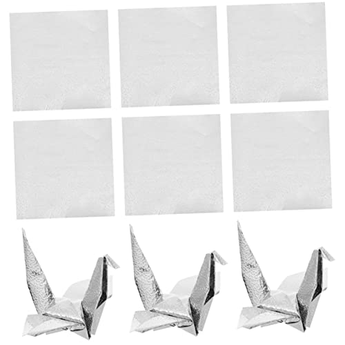 DECHOUS 100 Blatt Glänzendes Origami-Papier in Silber 10x10 Cm – Hochwertiges Bastelpapier Für Kreative Faltprojekte Und DIY-Dekorationen von DECHOUS