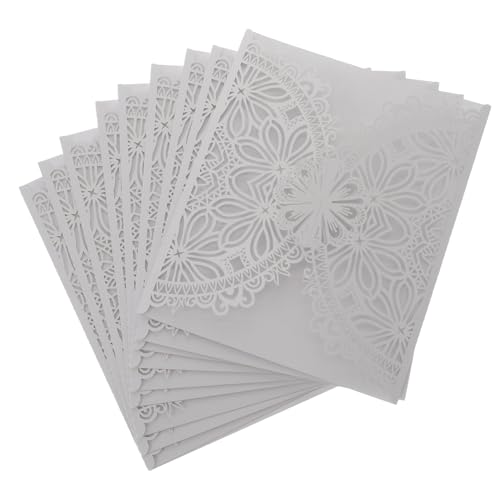 DECHOUS 10st Hochzeitseinladung Hochzeitsbevorzugung Bachelorette Party Gefälligkeiten Einladungskarten Zur Hochzeit Briefumschläge Einladungsumschläge Aus Spitze Tischkartenhalter Papier von DECHOUS