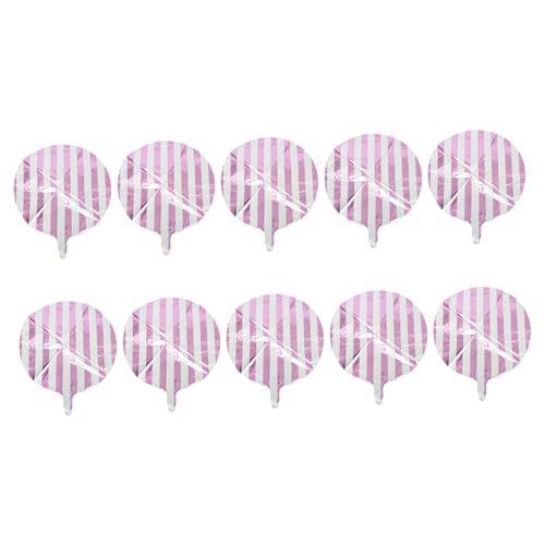 DECHOUS 10st Runder Gestreifter Ballon Hochzeit Heliumballons Hochzeits-folienballon Party Folienballon Gedenkballons Dekorationen Partyballons -dusche-ballon Aluminiumfolie Rosa von DECHOUS