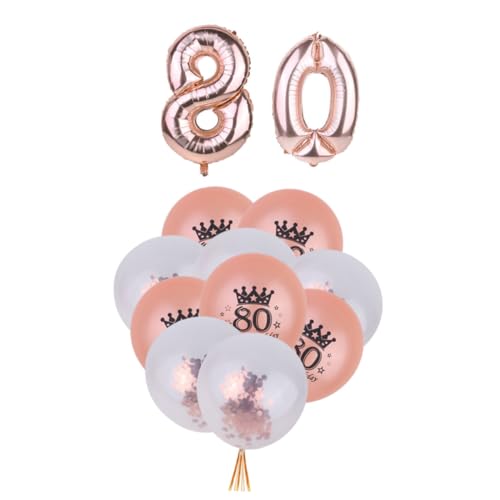 DECHOUS 12 Stück 1 Set Geburtstags Latexballons Digitale Ballons Dekoartikel Ballons Partyzubehör Dekoration Zahlenballons Goldene Ballons Dekoballons Druckballons von DECHOUS