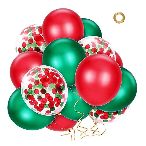 DECHOUS 12 Stück Exquisite Weihnachts Luftballons Bunt Latex Deko Für Festlichkeiten Partyzubehör Für Weihnachtsfeiern Und Feierlichkeiten Ideal Für Hochzeiten Und Geburtstagsfeiern von DECHOUS