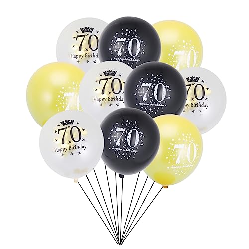 DECHOUS 15 Teiliges Set Konfetti Luftballons Für Partys Dekorative Ballons Für Geburtstage Und Jubiläen 70 Jahre Alt 10 Zahlen + 5 Konfetti Ideale Party Supplies von DECHOUS