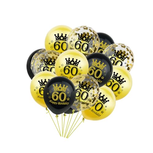 DECHOUS 15 Stück Transparente Geburtstag Ballons Mit Pailletten Und Konfetti Für Festliche Dekoration Ideal Für Garten Und Partys Stil 60 Vielseitige Luftballon Verzierung Für von DECHOUS