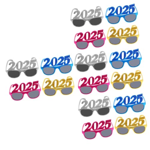 DECHOUS 16 Stück 2025 Digitale Brille Klasse Von 2025 Brillen 2025 Brillen- -requisite 2024 Brillen Partyzubehör Für Das Neue Jahr 2025 Zahlenbrille 2025 Nummernbrille Brillen 2024 Stk von DECHOUS