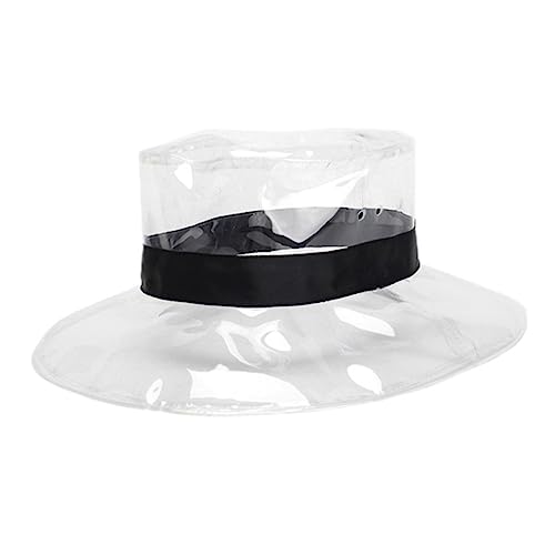 DECHOUS 1Stk Sonnenhut Sommer Bucket Cap Fischerhut Kostüm-Requisiten Strandhut Sommerhut Angelhut im Freien Anti-Tröpfchen-Hut Augenhut Wasserdicht Kopfbedeckung transparenter Hut Black von DECHOUS