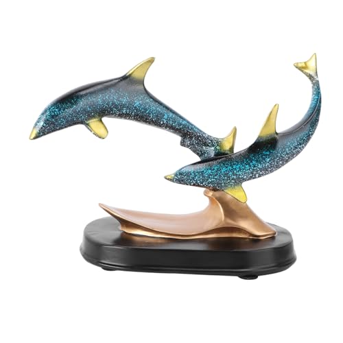 DECHOUS 1stk Delphin-Ornament Gnom Dekoration Tank Delphin-Modell- -Ornamente Strandig Tierornamente Ästhetisch Delfinfiguren Leuchtturm-Figuren- Desktop Nautisch Harz von DECHOUS