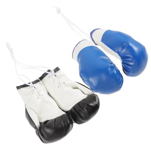 DECHOUS 2 Paar Boxpolster Handbandagen Beim Boxen Hängende Boxhandschuhe Mini Zubehör Boxhandschuhe Anhänger Wickelt Freistehender Boxsack Boxen Schlüsselanhänger Stanzen Kette Pvc von DECHOUS