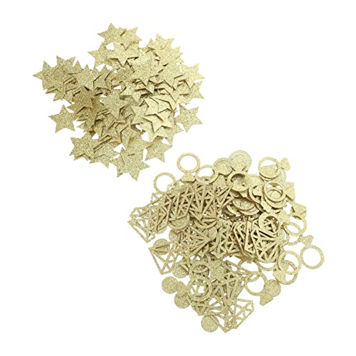 DECHOUS 2 Packungen Pentagramm Konfetti hochzeitsdeko wedding decoration goldsterne Dekoration für die Verlobungsfeier Liebesring party dekoratives konfetti Party Konfetti Papier Golden von DECHOUS