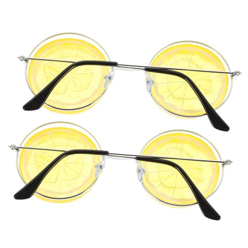 DECHOUS 2 Stück Brille Steampunk Schutzbrille Strand Acetat Sonnenbrille Trendy Streamer Party Lemon Rave Kostüme Bulk Ornamente Bekleidung Dekorationen Foto Ornamente Gelb von DECHOUS