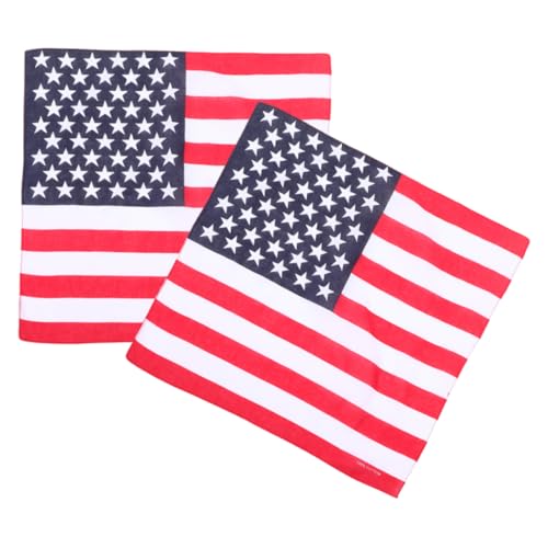 DECHOUS 2 Stück Schal Usa Halstuch Bekleidungszubehör 4 Juli Halstuch Amerikanische Flagge Taschentuch Unabhängigkeitstag Taschentuch Bandana Für Damen Herren Damen Halstuch Halstücher von DECHOUS