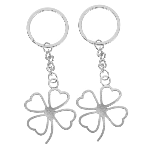 DECHOUS 2 Stück Schlüsselanhänger Mit Vier Blättern Charm Perlen Ringe Halter Set Armband Halsketten Medaillon Mit Deckel St Patrick'S Day Schlüsselanhänger Taschenornament von DECHOUS