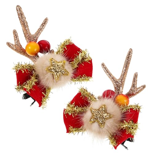 DECHOUS 2 Stück Weihnachts-haarspangen, Rentier-geweih-haarnadeln, Hirschgeweih-haarnadel, Hirschgeweih-haarnadel, Niedlicher Weihnachts-haarschmuck Für Frauen, Mädchen, Kinder, von DECHOUS