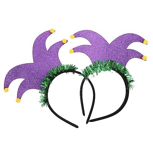 DECHOUS 2 Stücke Haarball Clown Stirnband karnevalskostüme faschingskostüme Kopfbedeckung Karneval Zirkus Cosplay Kostüm haarschmuck Clown-Stirnband Cosplay-Haarreifen Stoff von DECHOUS