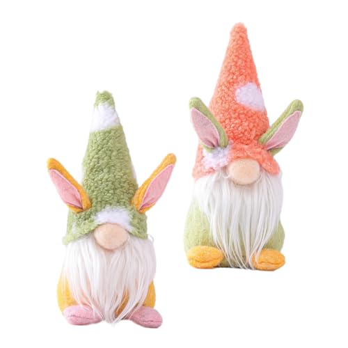 DECHOUS 2 Stücke Osterhase posiert Easter Bunny osterhasen Figuren dekoracje wielkanocne Easter Egg Decoration Wunderschöner Wichtelpuppenschmuck Osterzwergpuppen Osterschmuck Steinreis von DECHOUS