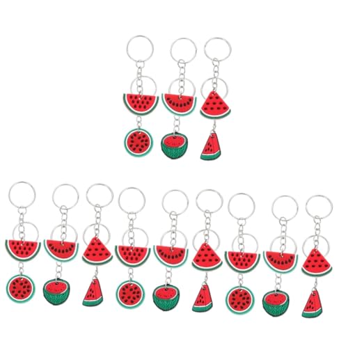 DECHOUS 24 Stk Schlüsselanhänger Cartoon-charm-anhänger Requisiten Für Die Obstfotografie Fruchtanhänger Wassermelonen-partygeschenk Melonen-partydekorationen Autoschlüsselhalter Pvc Rot von DECHOUS