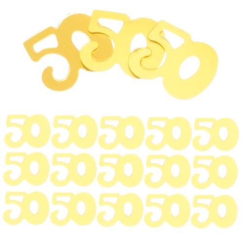 DECHOUS 2400 Stück 50 Zahl Konfetti confetti konfetti bunt die einladung jahrestage Kostümparty 50 Tischstreukonfettis hochzeitsgeschenk bastelset Party Konfetti Geburtstag Konfetti Golden von DECHOUS