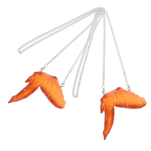 DECHOUS 2St Kreative Hühnerflügel-Halskette Huhn gefälschtes Tier Mini-Fischfiguren Hühnerkostüm Tank Netz modeschmuck lustige accessoires Hühnerhalskette Lebensmitteldekoration PVC von DECHOUS