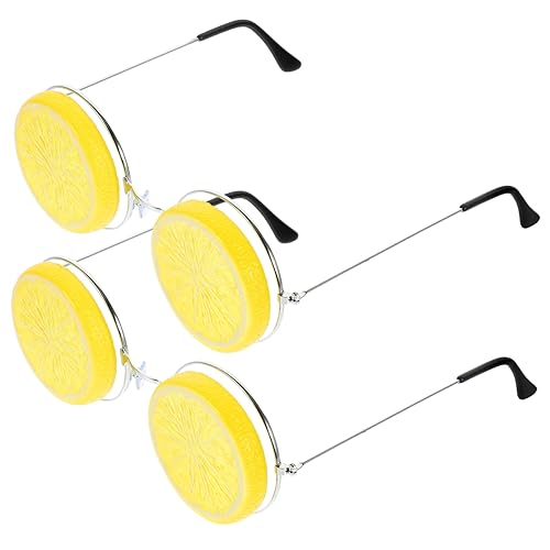 DECHOUS 2St Partybrille Neuartige Party-Sonnenbrille Zitronenscheibe lustige Sonnenbrille party brillen party glasses kindersonnenbrille schnapsgläser Zitronengläser lustige Brille Yellow von DECHOUS