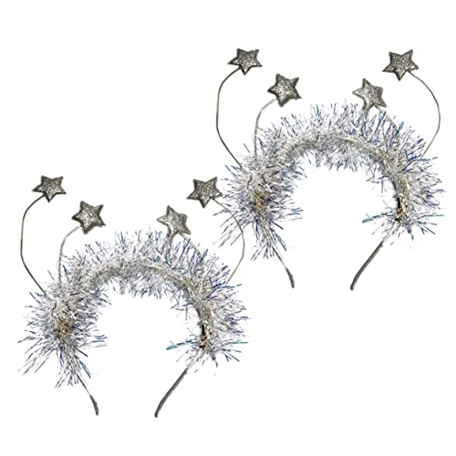 DECHOUS 2er Set Glitzernde Stern Haarreifen Für Neujahrspartys Funkelnde Haarschmuck Für Weihnachten Und Festlichkeiten Ideales Partyzubehör von DECHOUS