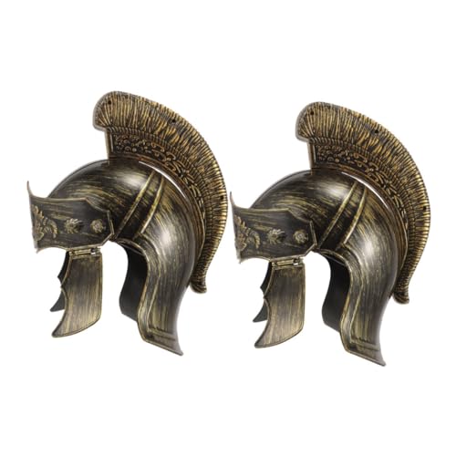 DECHOUS 2pcs Halloween Römischer Spartanischer Helm Mittelalterlicher Helm Griechischer Krieger Kopfbedeckung Soldat Kappe Kostümzubehör Für Halloween Cosplay von DECHOUS