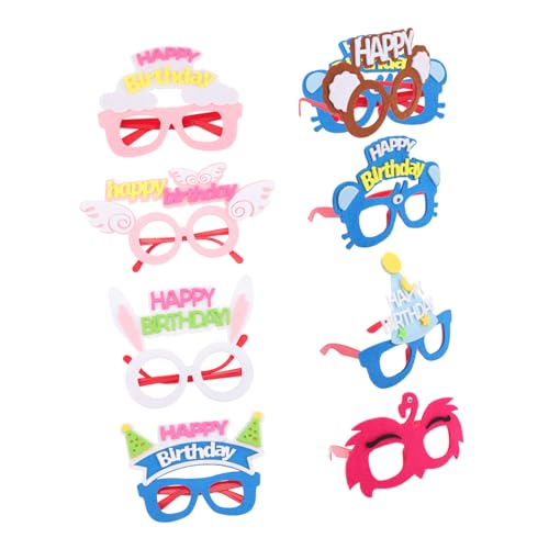 DECHOUS 3 Sätze Foto Requisiten Brille Brille Sonnenbrille Sonnenbrille Für Sonnenbrille Partybrille Für Erwachsene Happy Birthday Brille Vliesstoff Bunt 8 Paare * 3 von DECHOUS