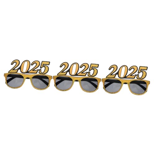 DECHOUS 3 Stück 2025 2025 Brille Partyzubehör für das neue Jahr Party-Sonnenbrille Silvesterbrille 2024 Partydekoration partybrille Anzahl Brillen Partygeschenke für das neue Jahr Stk von DECHOUS