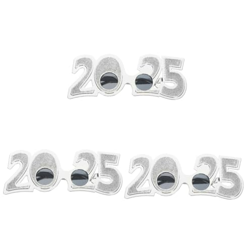 DECHOUS 3St 2025 Brille Partyzubehör für das neue Jahr 2025 Weihnachtsspaß-Brille glitzernde 2025-Brille Spaß Brille Lustige Brillen Leistungsrequisiten Requisiten Partybrille Stk von DECHOUS